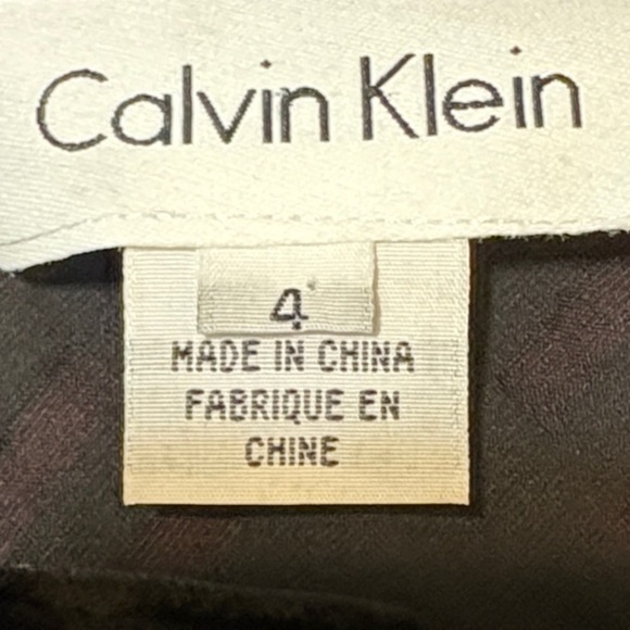 Calvin Klein Black Burnt Velvet Sleeveless Dress with Red Silk Blend Lining Sz 4 - Picture 5 of 8